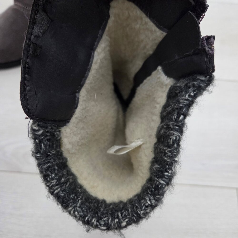 Muk Luks Womens 9 Gray Boots Shoes Lila Sherpa Fleece Lining Winter - Picture 5 of 8